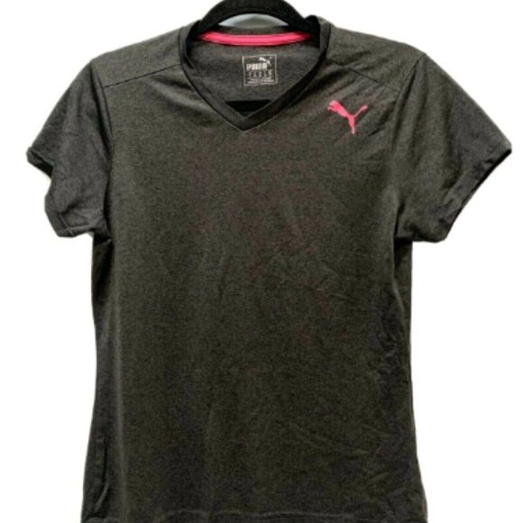 Puma Womens Gray Pink T-Shirt Top Size Meduim Crew Neck DryCell style#513950 - Picture 1 of 4